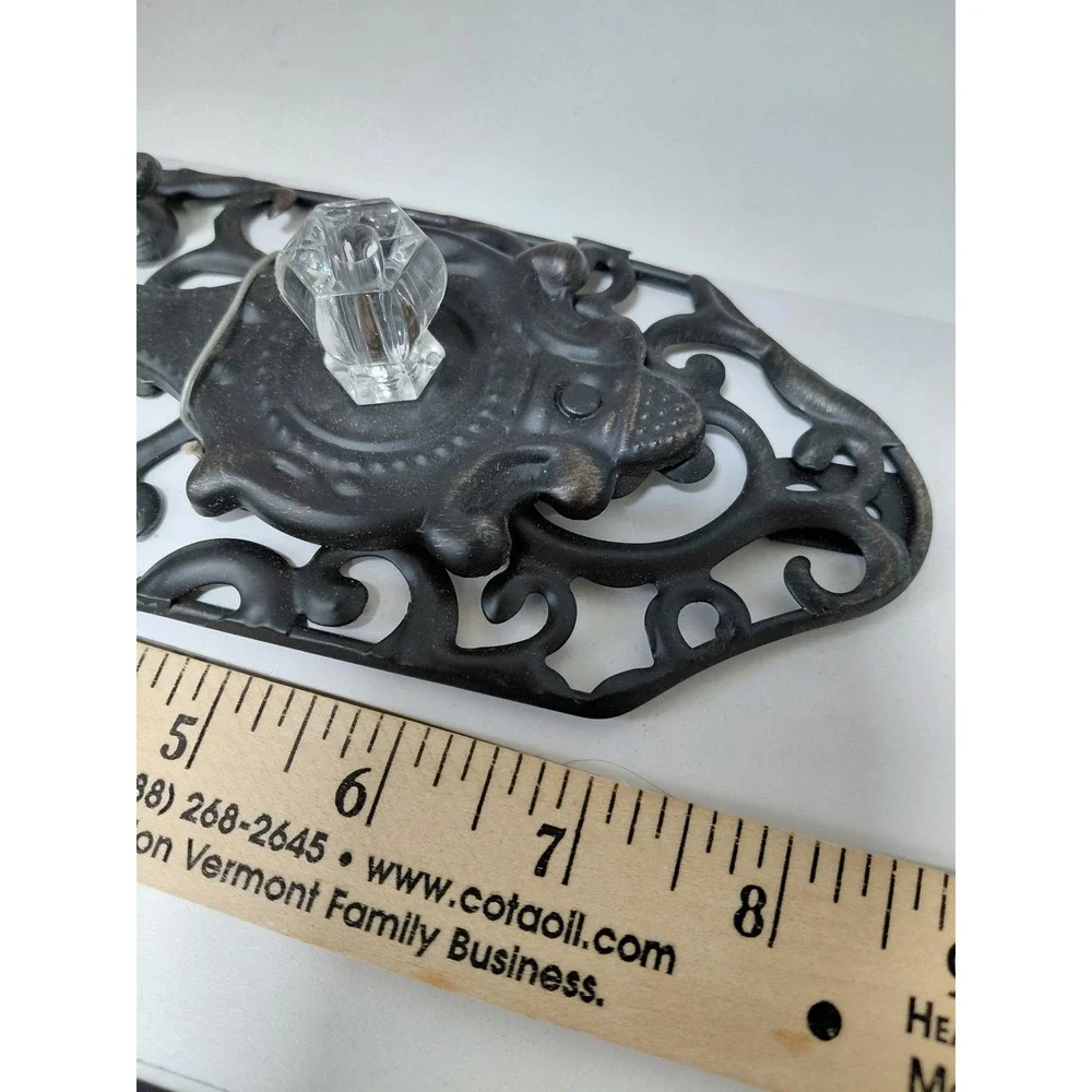 ArtMinds Accent Knob Ornate Filigree Backplate Bronze Glass Hexagonal New‎